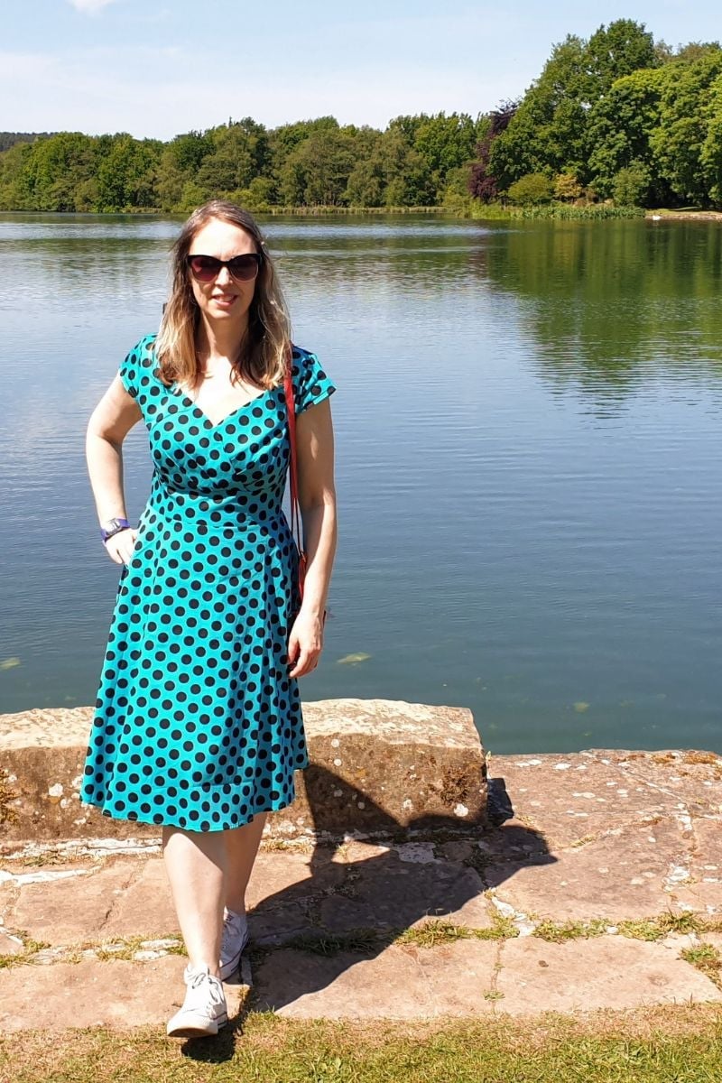 Teal Polka Dot Dress with White Sneakers Teal Polka Dot Dress with White Sneakers — Cute Polka Dot Outfits