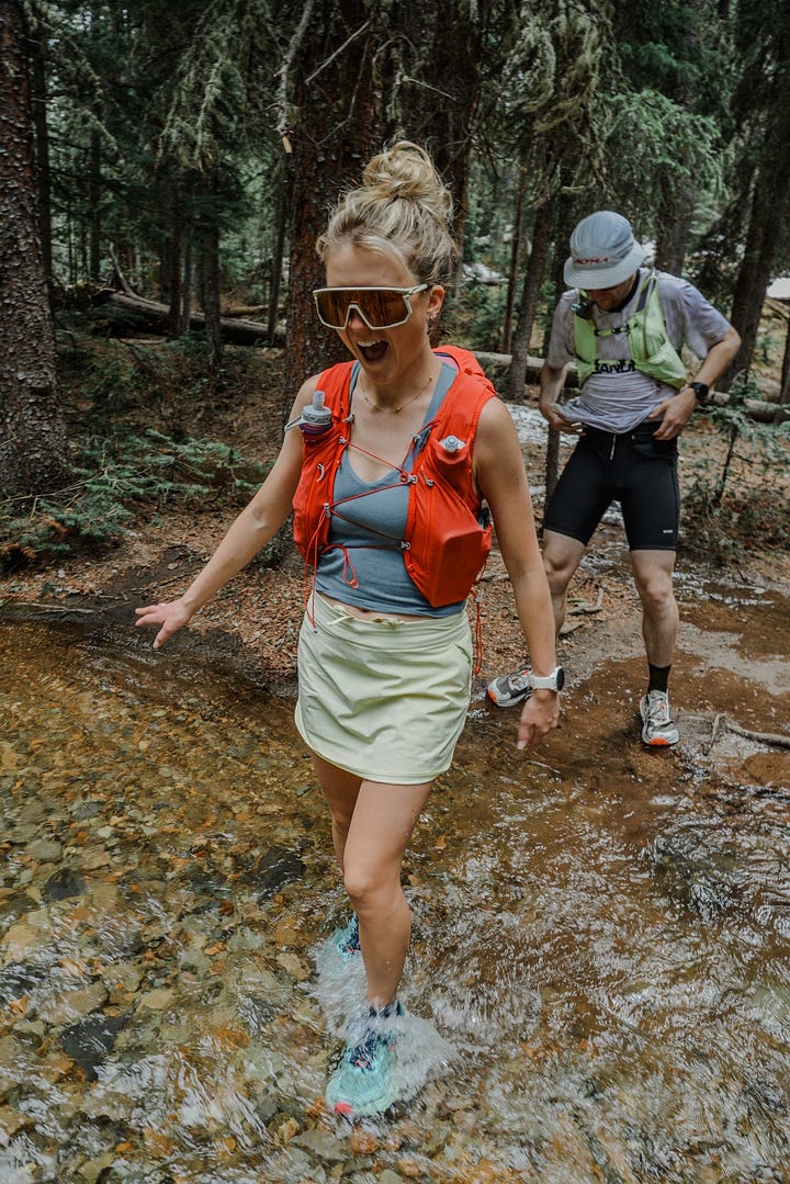 Orange Running Vest and Pale Yellow Skirt — Cute Running Outfits