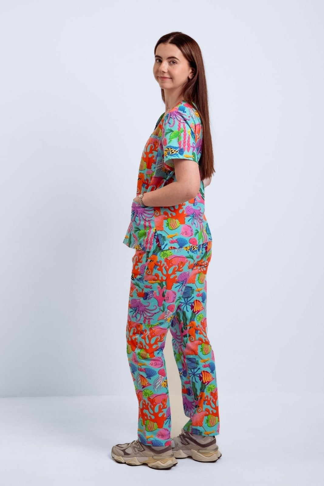 Multi-colored Ocean Print Scrub Set — Cute Scrubs Outfits