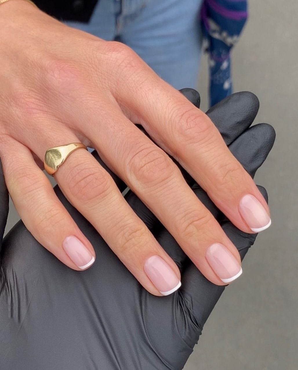 Sheer Pink White French Short Round Nails Sheer Pink White French Short Round Nails — Cute Short Round Nails