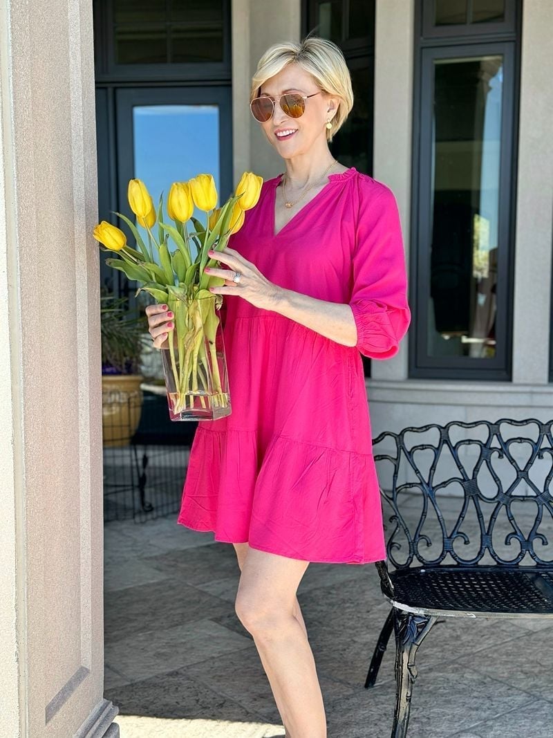 Hot Pink Tiered Mini Dress Hot Pink Tiered Mini Dress — Cute Simple Outfits