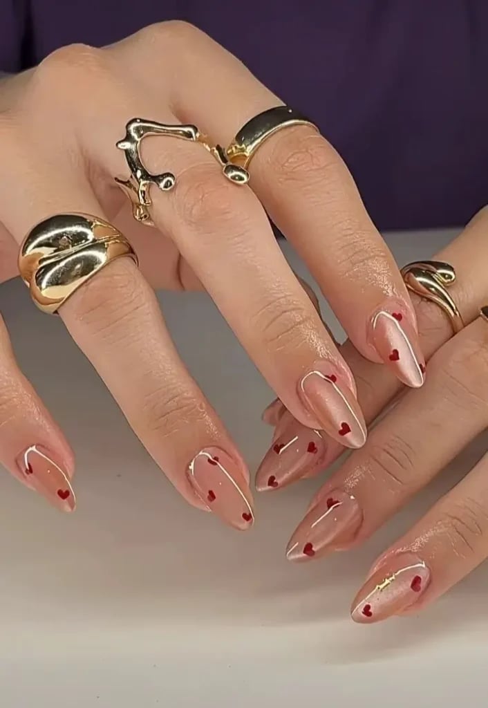 Heart Accent Stiletto Nails — Cute Trendy Nails