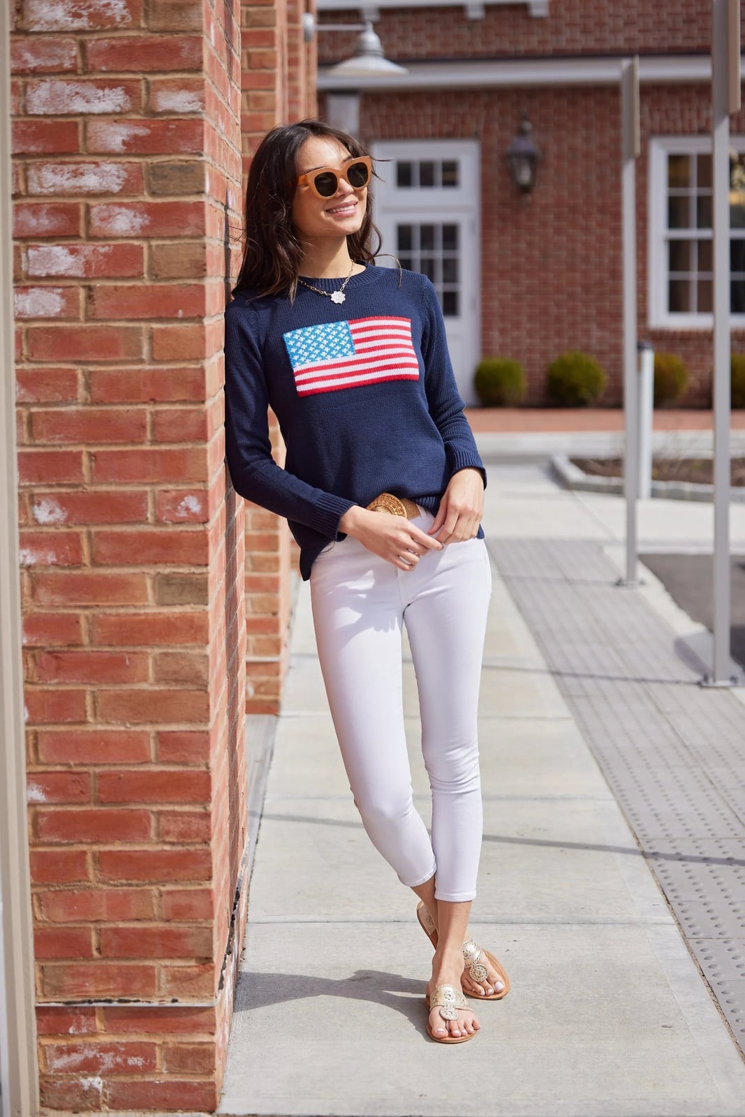 American Flag Sweater with White Skinny Jeans — Cute Unique Outfits