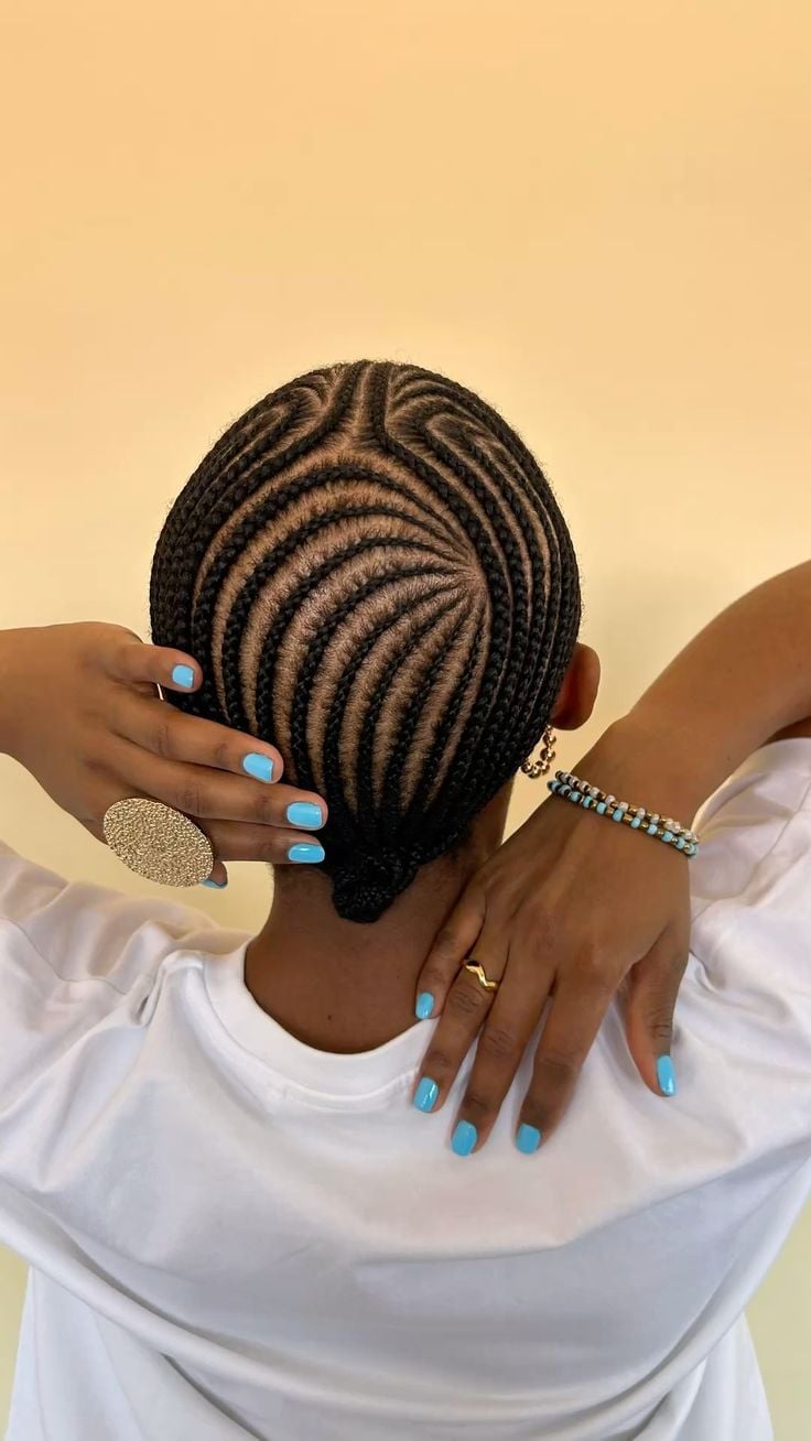 Swirl Pattern Cornrows — Easy Braided Hairstyles Natural Hair