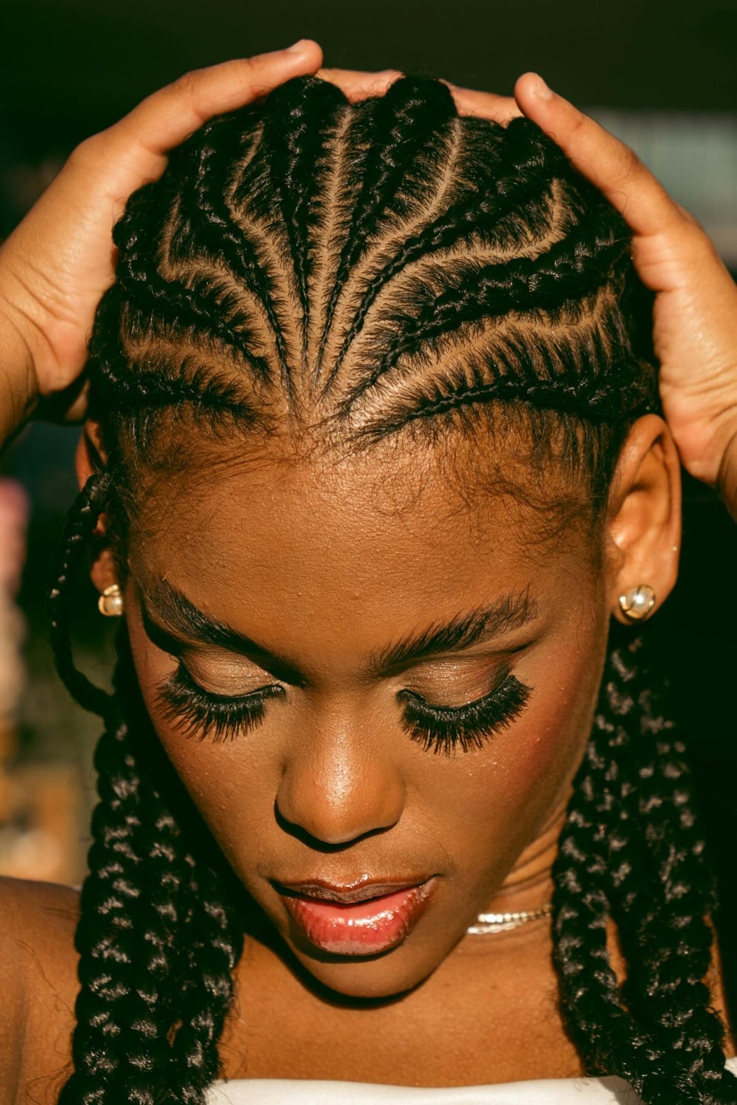 Mid-Back Cornrows With Braids — Easy Braided Hairstyles Natural Hair