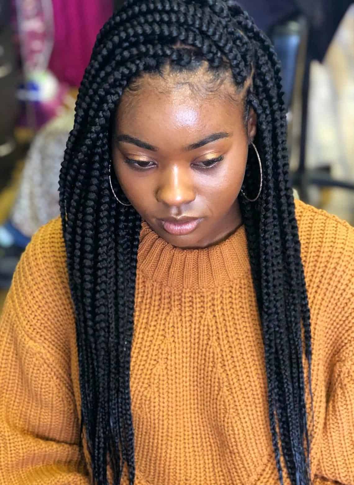 Long Mid-Back Box Braids — Easy Braided Hairstyles Natural Hair