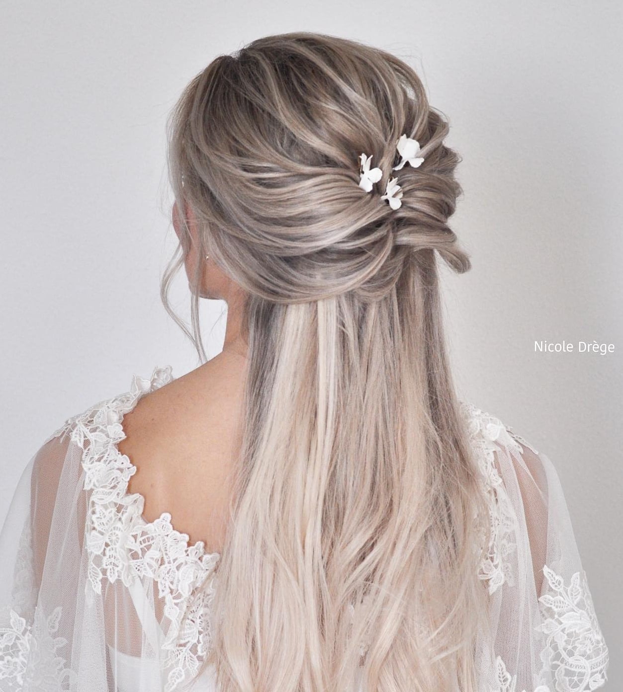 Half-Up With Intricate Braids and Waves — Easy Wedding Hairstyles for Long Hair