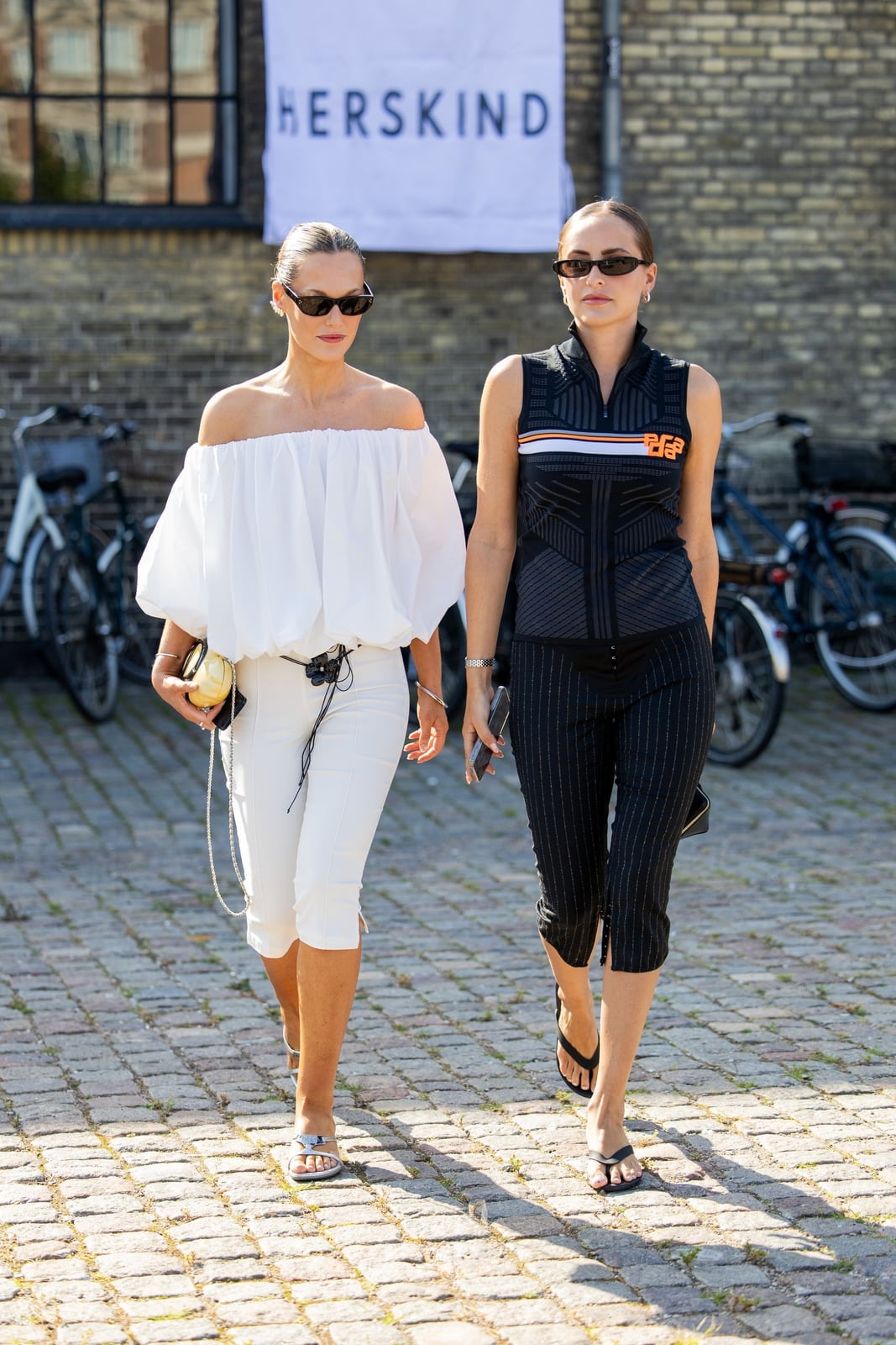 White Capri Pants With Off-Shoulder Blouse — Elegant Black Capri Pants Outfit