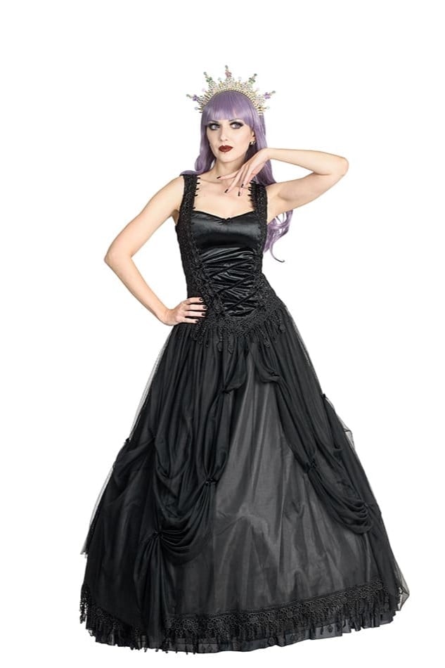 Black Ballgown with Voluminous Tulle Skirt Black Ballgown with Voluminous Tulle Skirt — Elegant Gothic Outfits