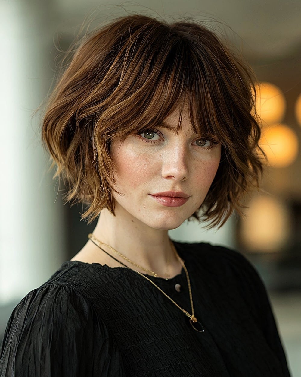 Medium Brown Bob With Face-Framing Layers Medium Brown Bob With Face-Framing Layers — Elegant Short Hair Hairstyles