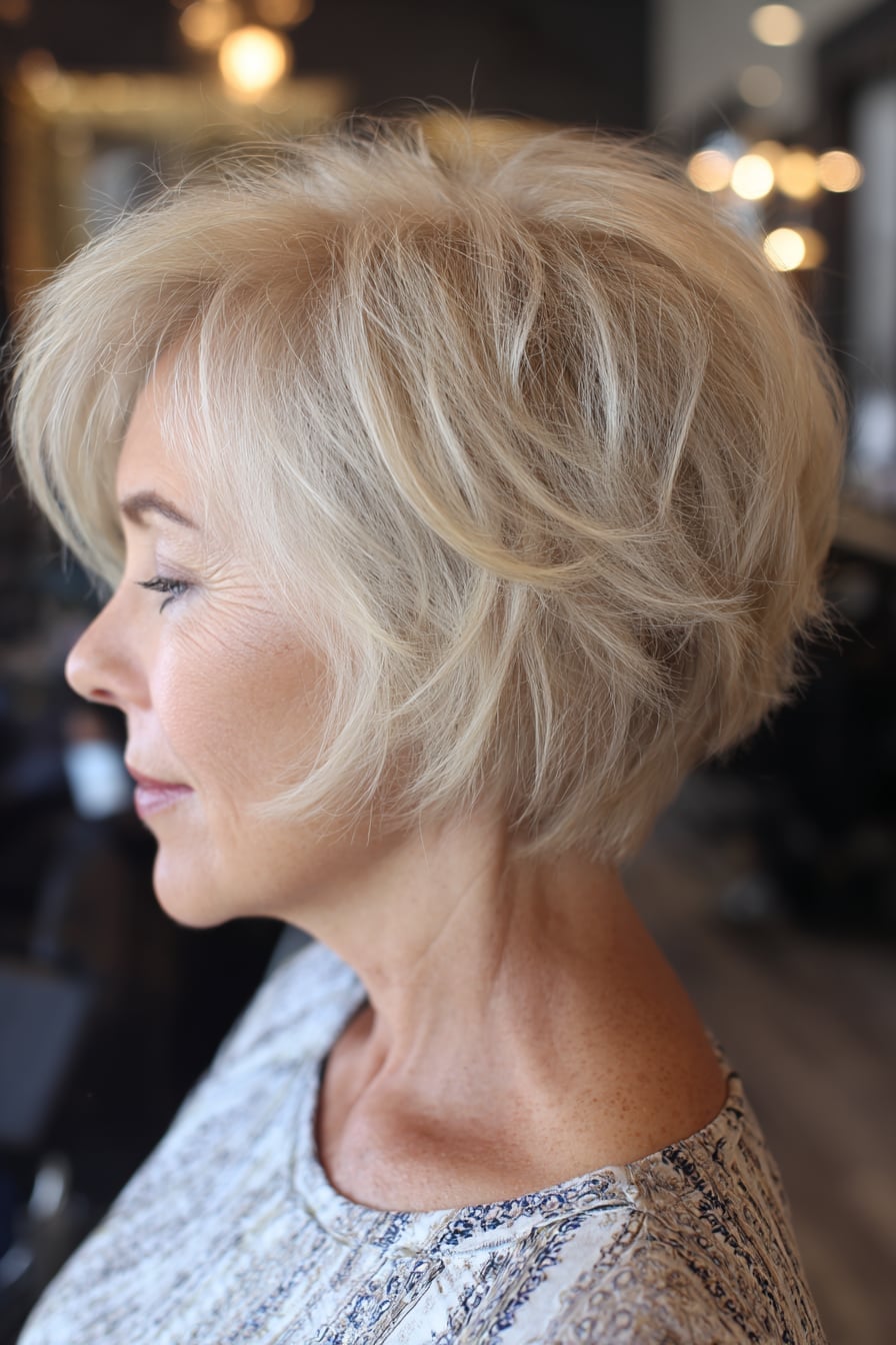 Voluminous Blonde Pixie With Blowout Voluminous Blonde Pixie With Blowout — Elegant Short Hair Hairstyles