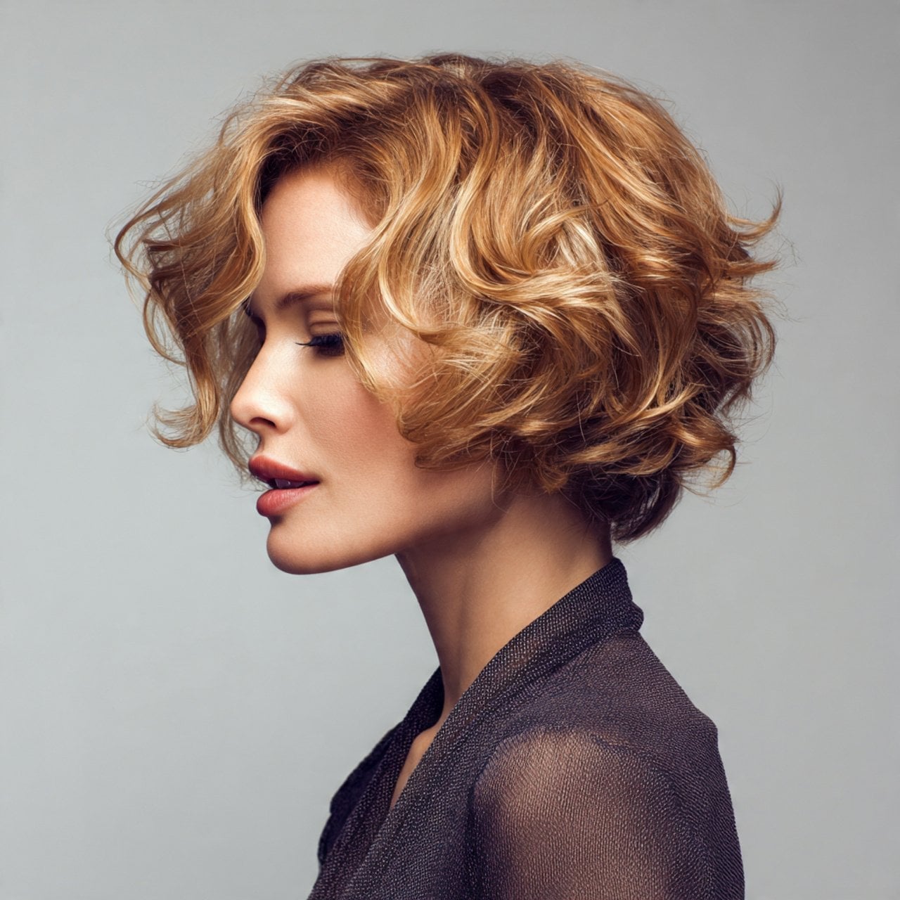 Curly Reddish-Brown Pixie Bob With рыжий с бликами Curly Reddish-Brown Pixie Bob With рыжий с бликами — Elegant Short Hair Hairstyles