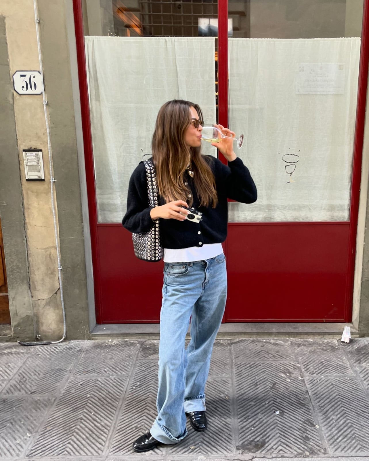 White Tee Under Black Cardigan with Wide-Leg Jeans White Tee Under Black Cardigan with Wide-Leg Jeans — Elegant Tshirt Outfit
