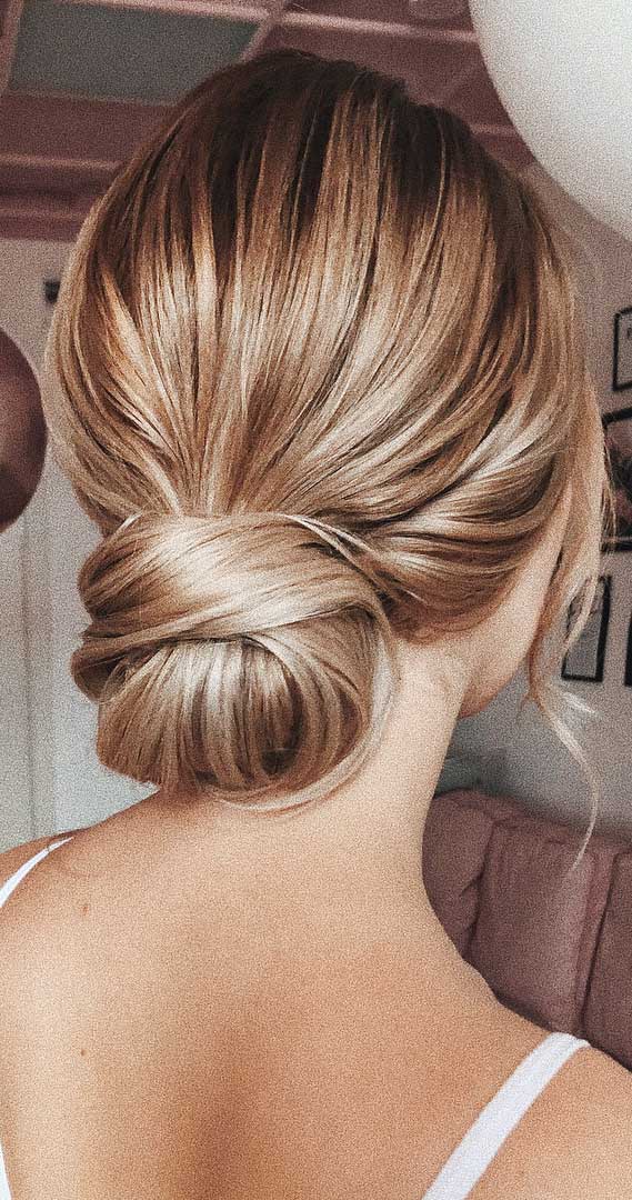 Soft Low Bun With Wavy Strands — Elegant Updo Inspo