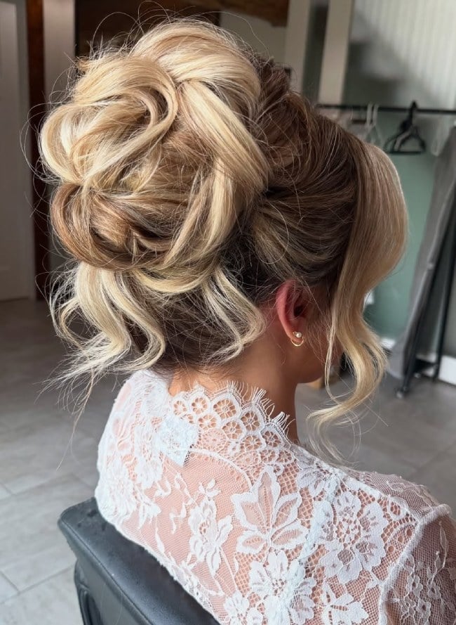 Voluminous Textured Bridal Updo — Elegant Updo Inspo