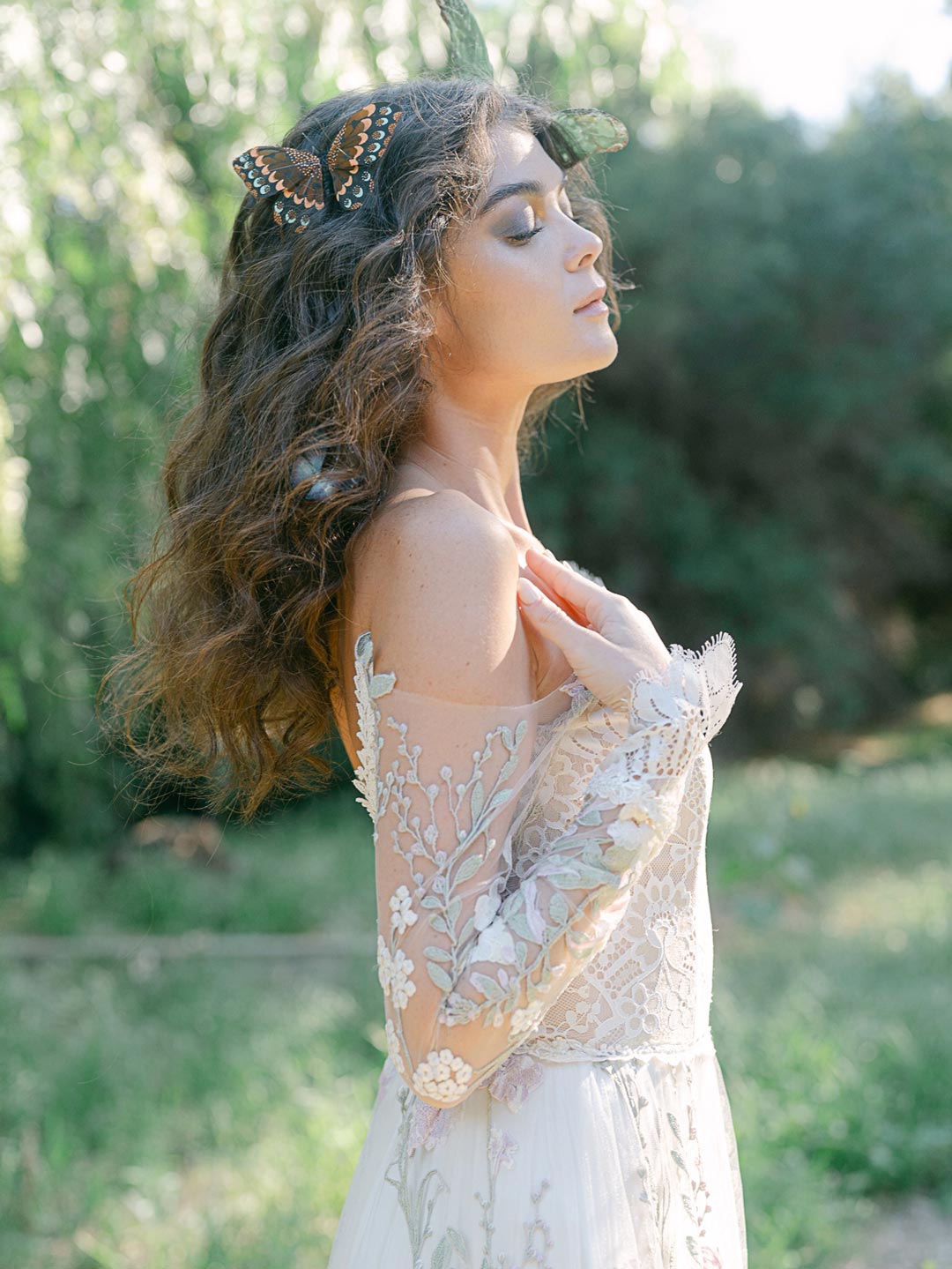 Off-the-shoulder Embroidered Lace and Tulle Dress Off-the-shoulder Embroidered Lace and Tulle Dress — Ethereal Dress Ideas
