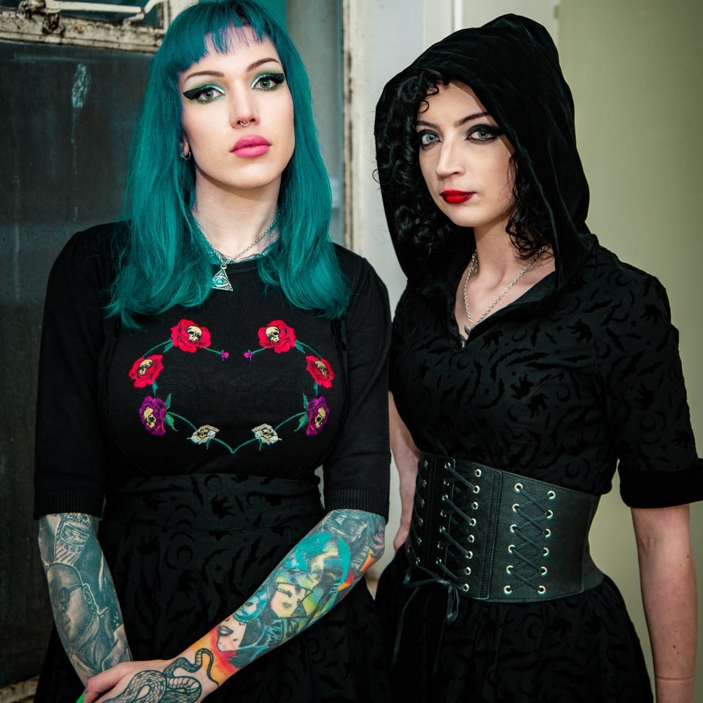 Textured Dress with Wide Corset Belt — Goth Style Ideas
