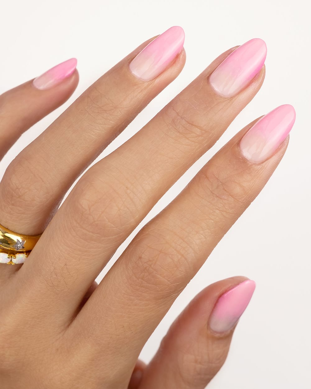 Pink Transparent Gradient Medium Almond Pink Transparent Gradient Medium Almond — Gradient Nail Ideas