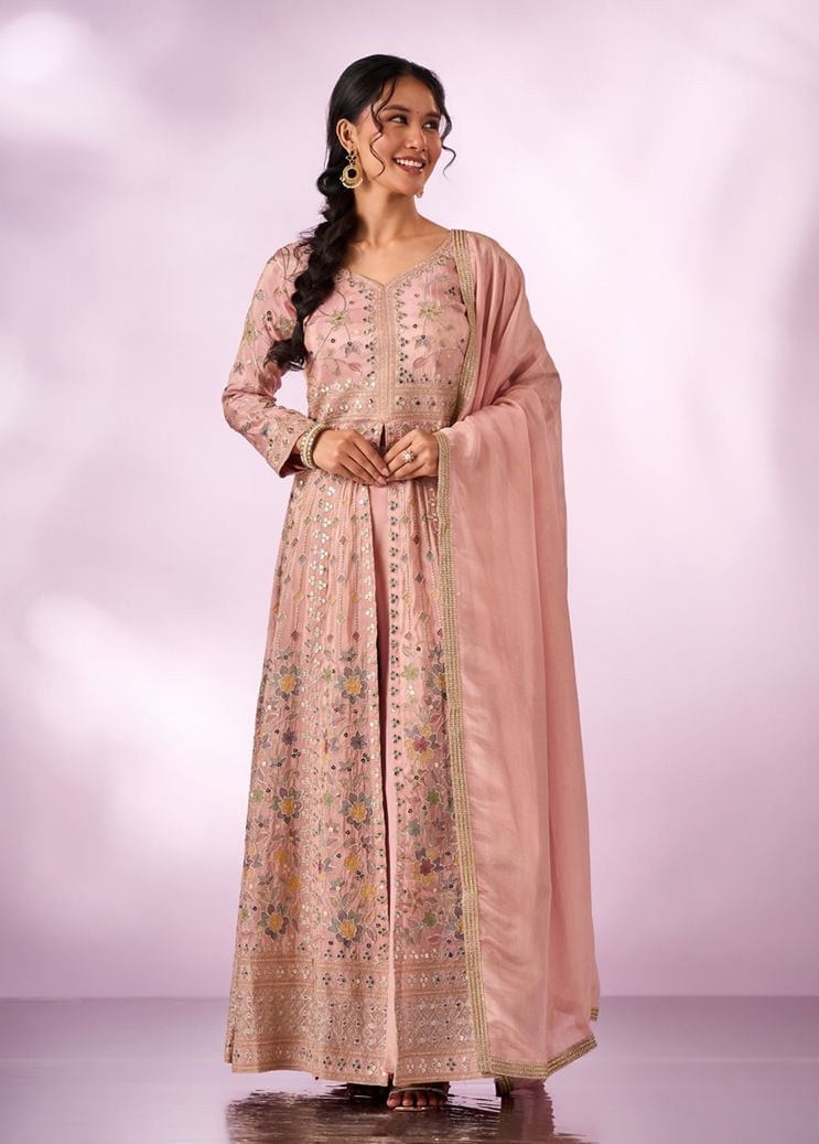 Light Pink Embroidered Long Dress with Dupatta Light Pink Embroidered Long Dress with Dupatta — Light Pink Dress Ideas