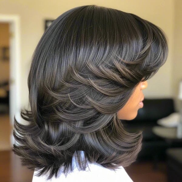 Dark Brown Collarbone Bob With Voluminous Layers Dark Brown Collarbone Bob With Voluminous Layers — Medium Hair Ideas