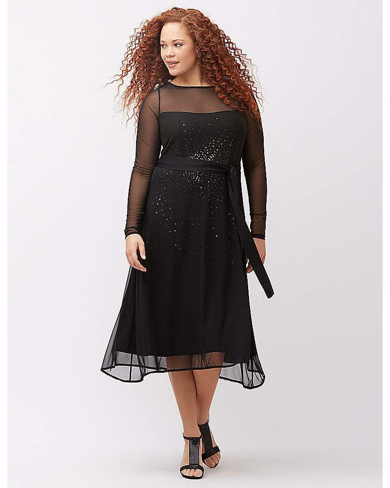 Black Mesh Dress with Sequin Underlay Black Mesh Dress with Sequin Underlay — Mesh Dress Ideas