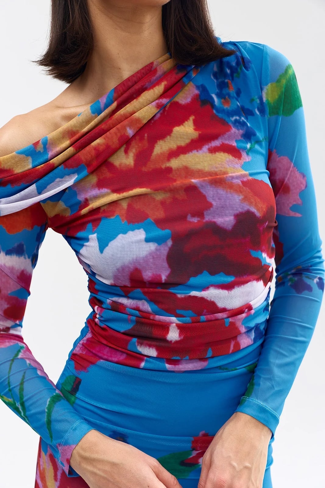 Abstract Floral Print Mesh Dress Abstract Floral Print Mesh Dress — Mesh Dress Ideas