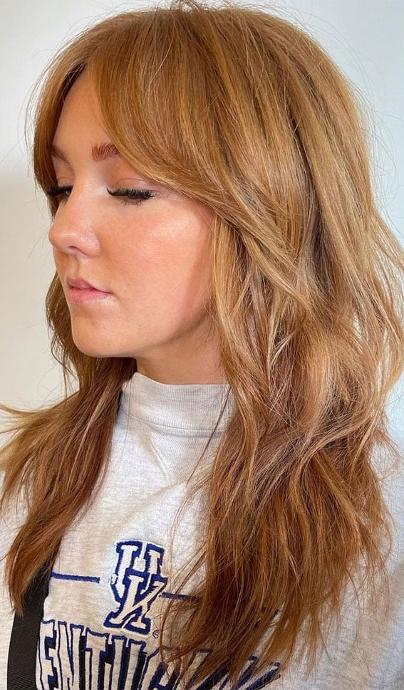 Collarbone Copper Shag With Face-Framing Layers Collarbone Copper Shag With Face-Framing Layers — Modern Shag Inspo