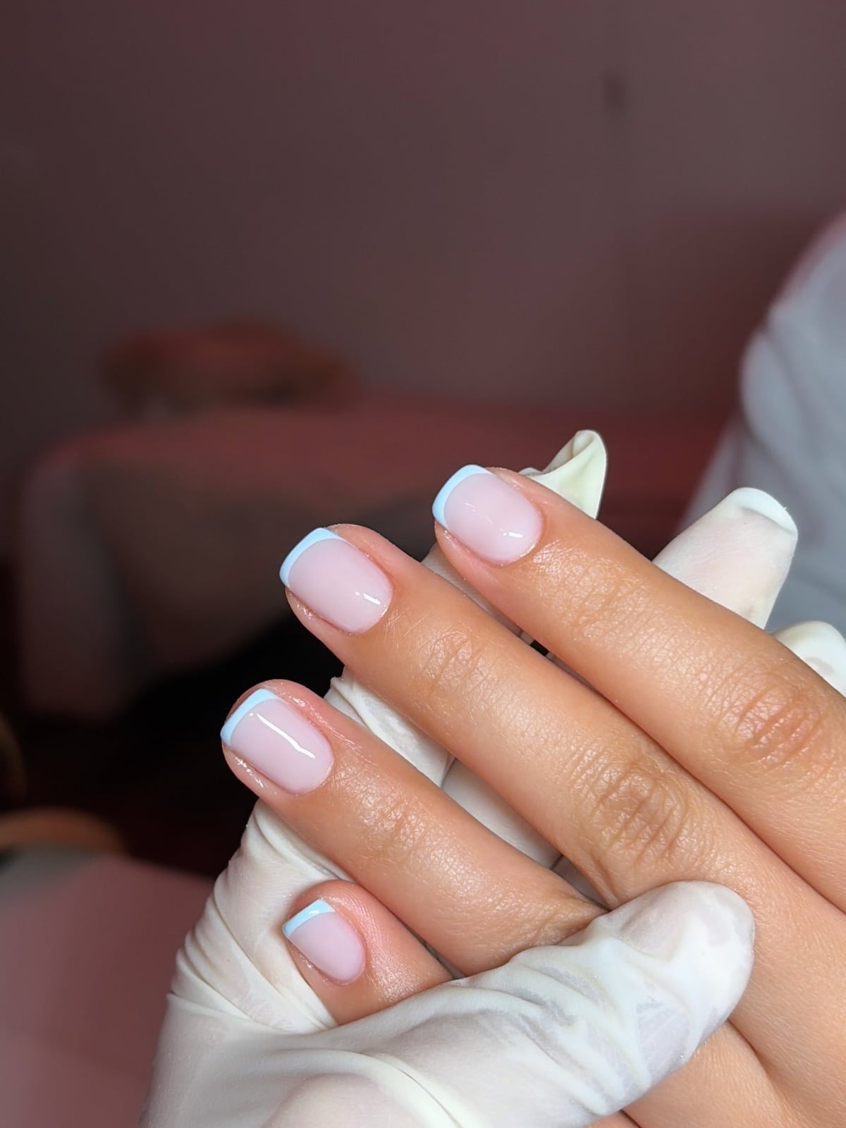 Short Almond Light Blue French Tip Nails Short Almond Light Blue French Tip Nails — Nails Easy Ideas