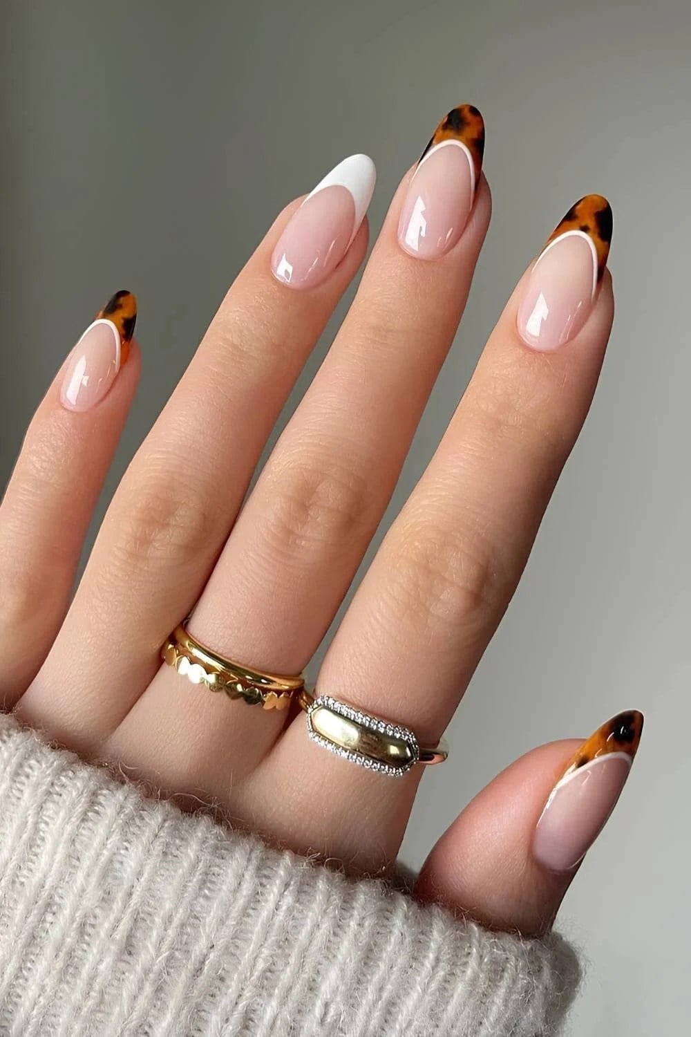 Long Almond Tortoiseshell French Tips Long Almond Tortoiseshell French Tips — Nails Easy Ideas