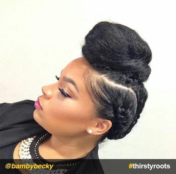 Large Top Bun With Braided Sides — Natural Bun Ideas