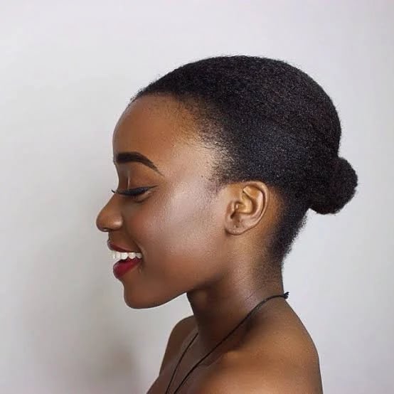 Sleek Low Bun For Coily Hair — Natural Bun Ideas