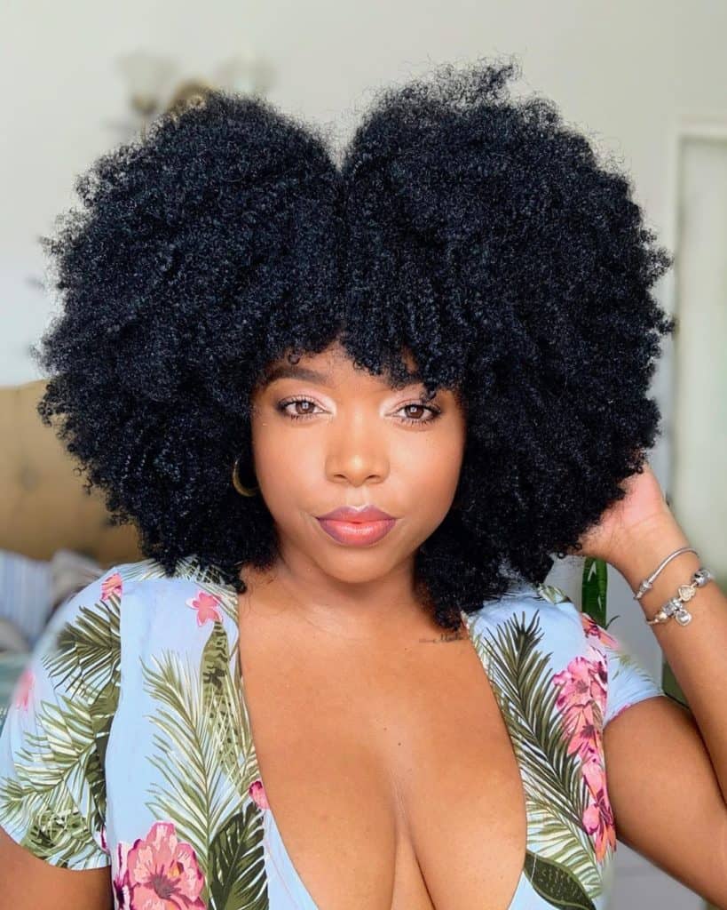Massive Afro With Full Fringe — Natural Hair Black Women Styles