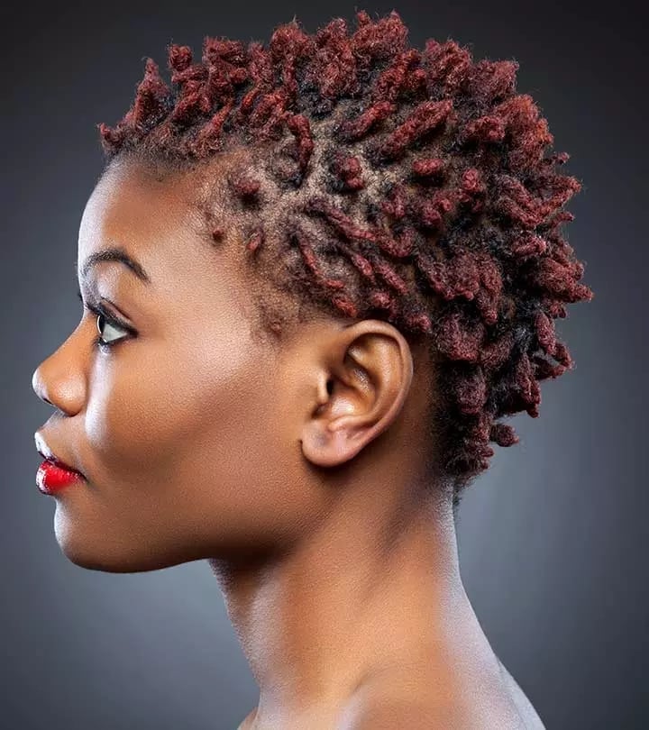 Vibrant Red Cropped Locs — Natural Hair Black Women Styles