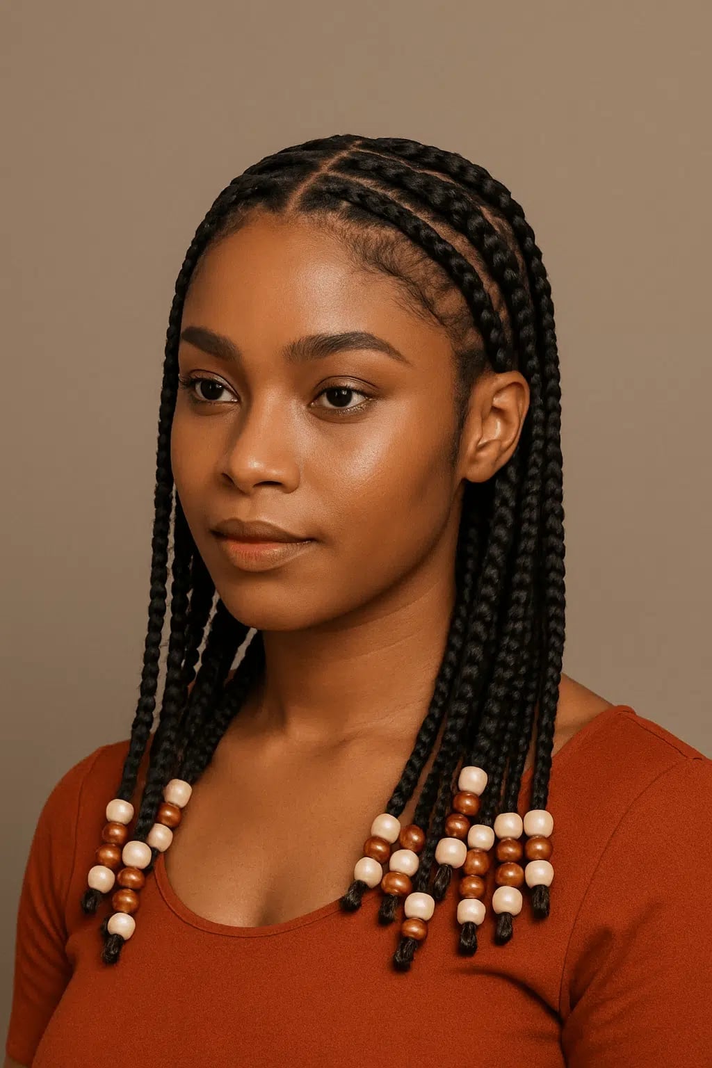Mid-Back Box Braids With Beads — Natural Hair Black Women Styles