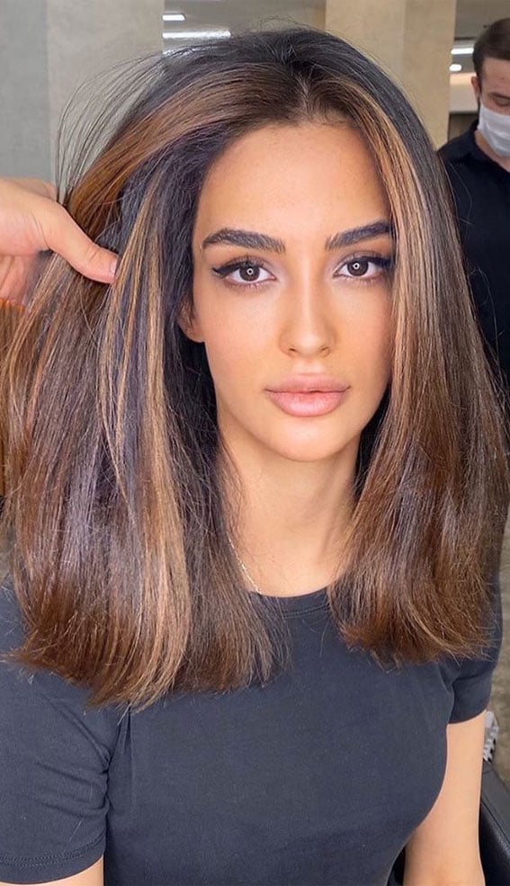 Natural Brown With Coffee Highlights Natural Brown With Coffee Highlights — Natural Hair Color Styles