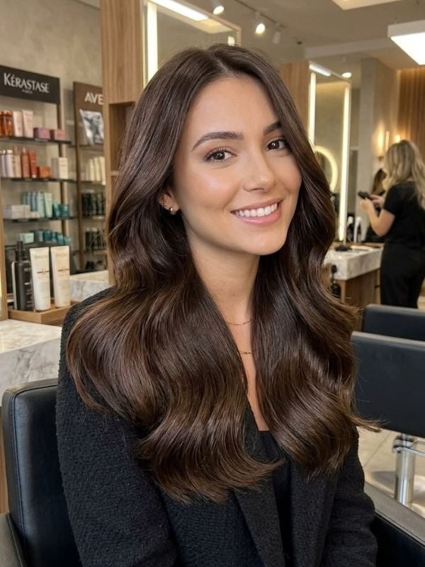Dark Brown With Finely Woven Highlights Dark Brown With Finely Woven Highlights — Natural Hair Color Styles