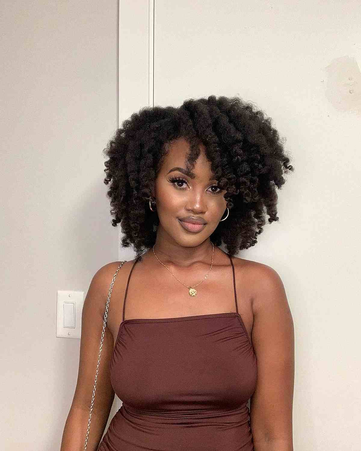 Layered Bob With Soft Curtain Bangs — Natural Hair Ideas