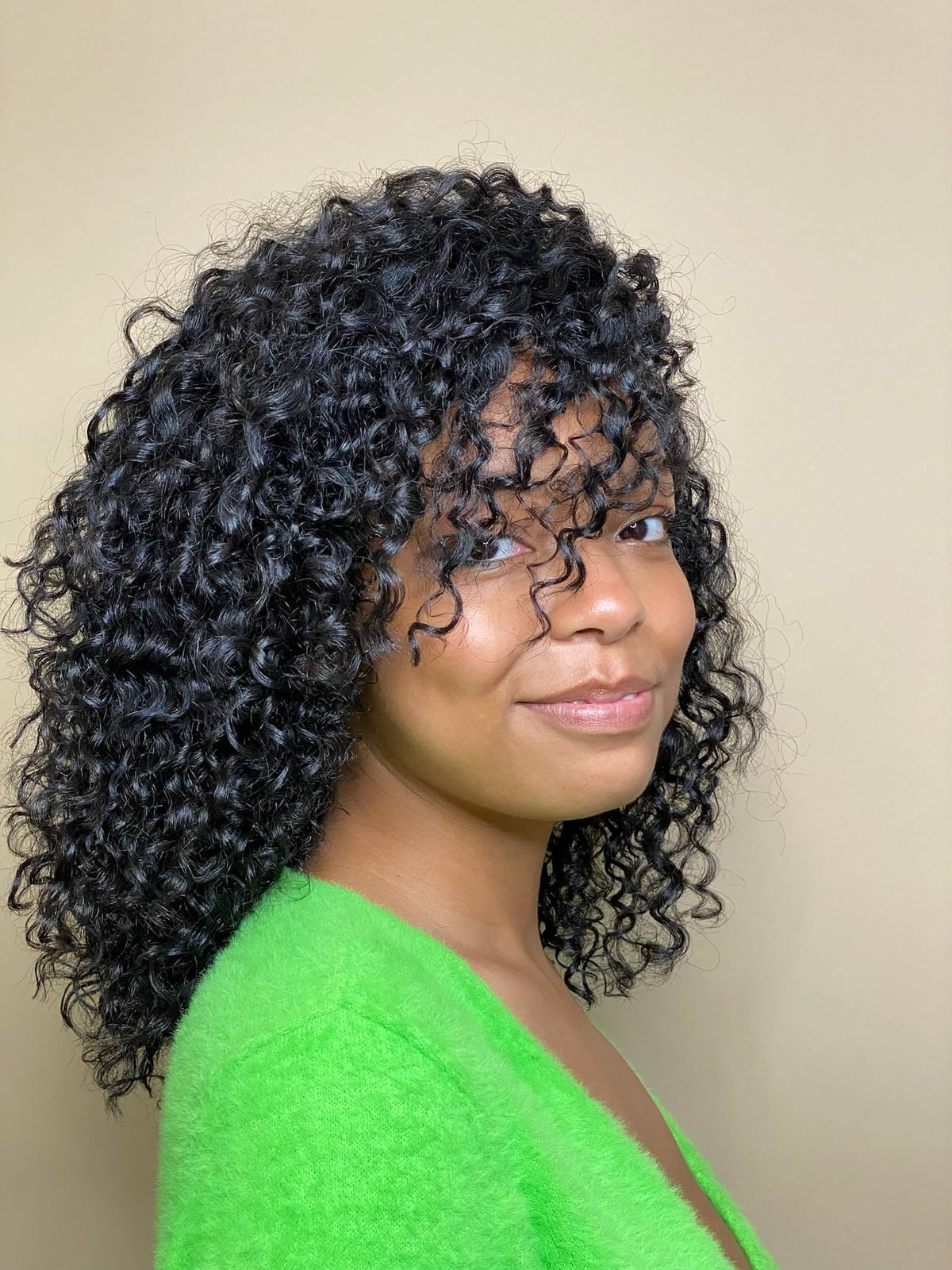 Mid-Back Length Layered Style With Curtain Bangs — Natural Hair Ideas