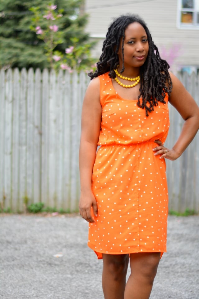 Sleeveless Orange Polka Dot A-line Dress Sleeveless Orange Polka Dot A-line Dress — Orange Dress Ideas