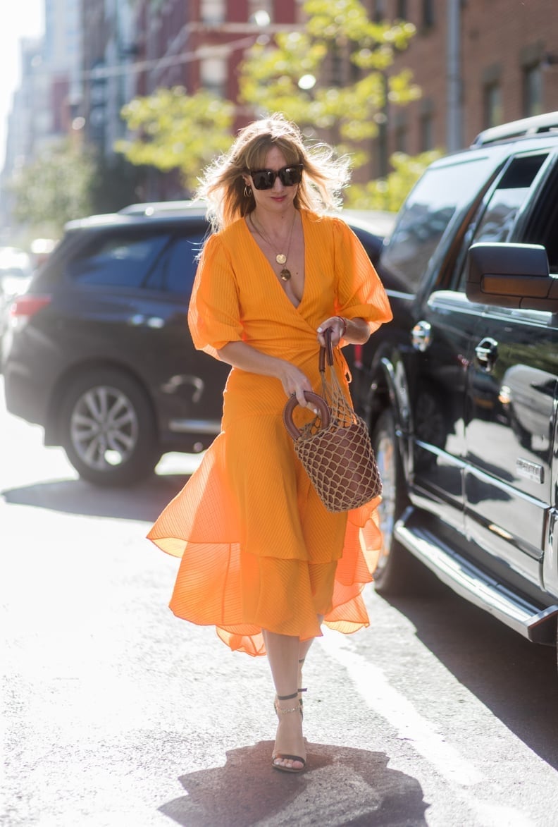 Orange Tiered Midi Wrap Dress Orange Tiered Midi Wrap Dress — Orange Dress Ideas