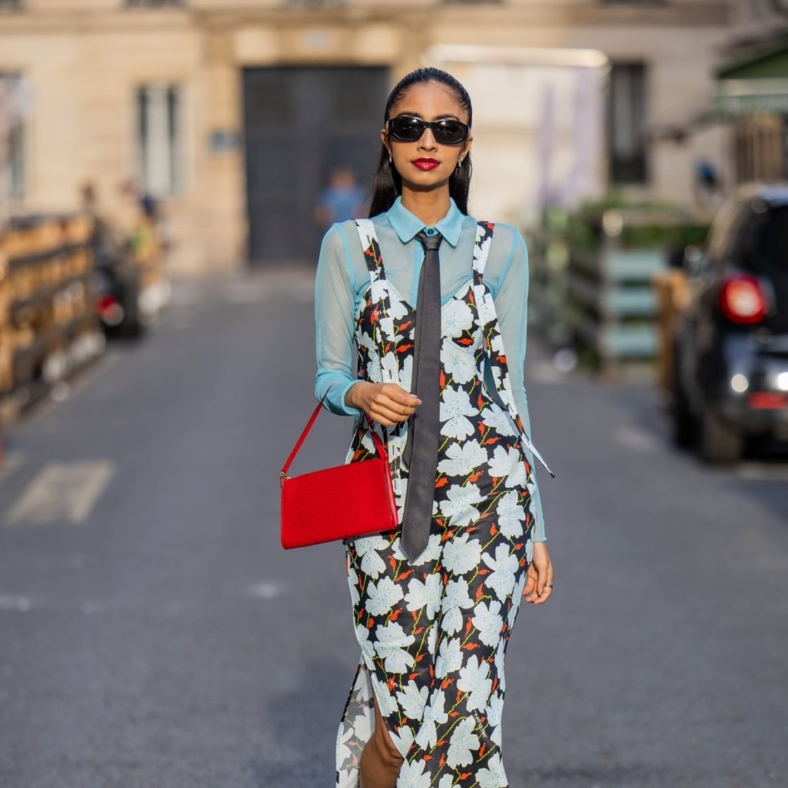 Layered Floral Slip Dress with Sheer Shirt Layered Floral Slip Dress with Sheer Shirt — Pattern Dress Ideas