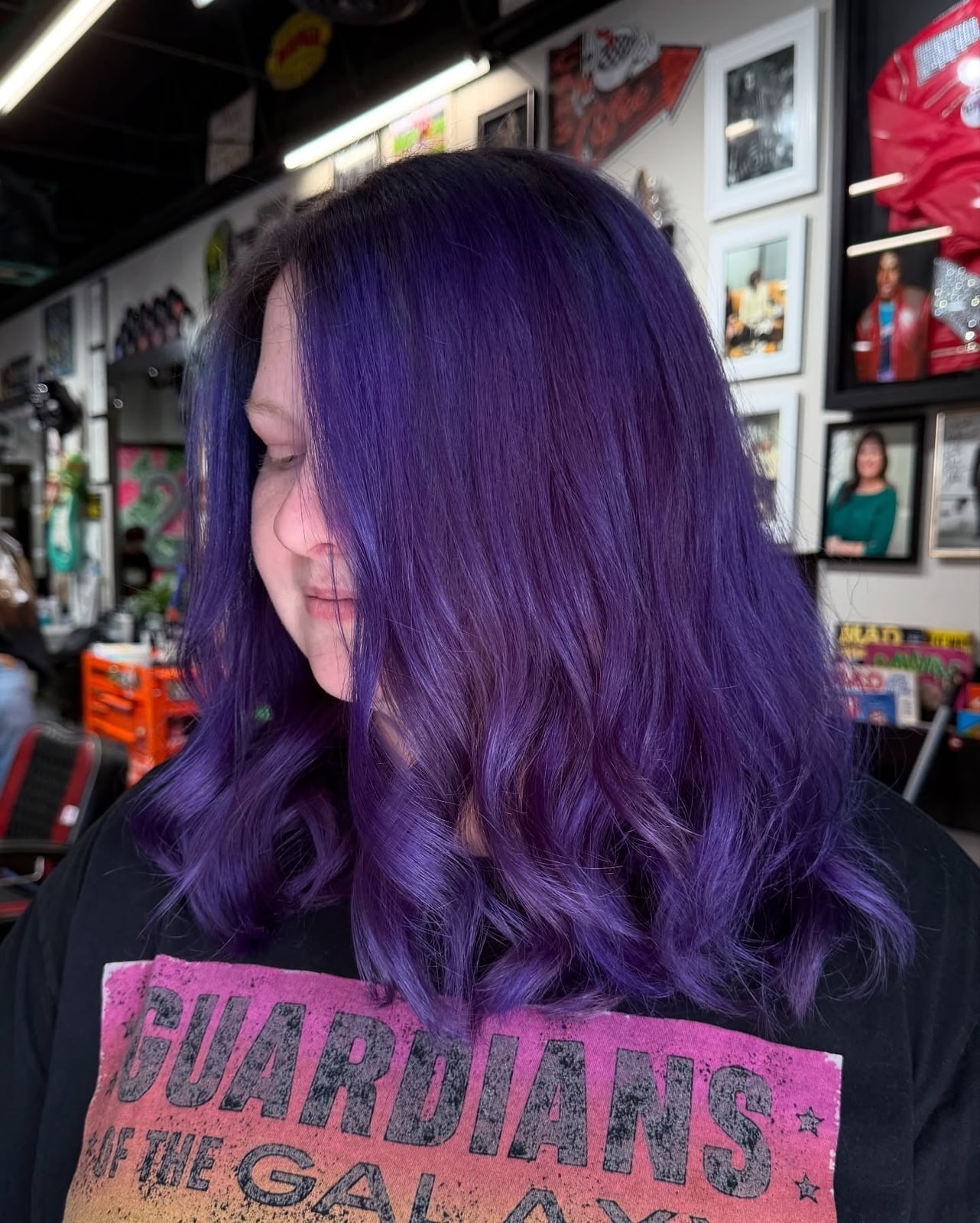 Collarbone Rich Saturated Purple With Layers Collarbone Rich Saturated Purple With Layers — Purple Hair Color Styles