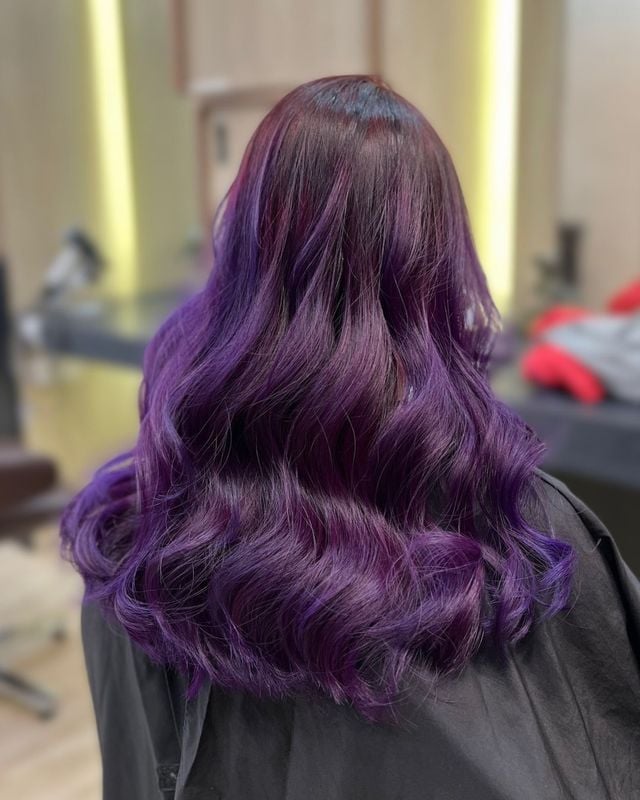 Shoulder Length Brown With Purple Balayage Shoulder Length Brown With Purple Balayage — Purple Hair Color Styles