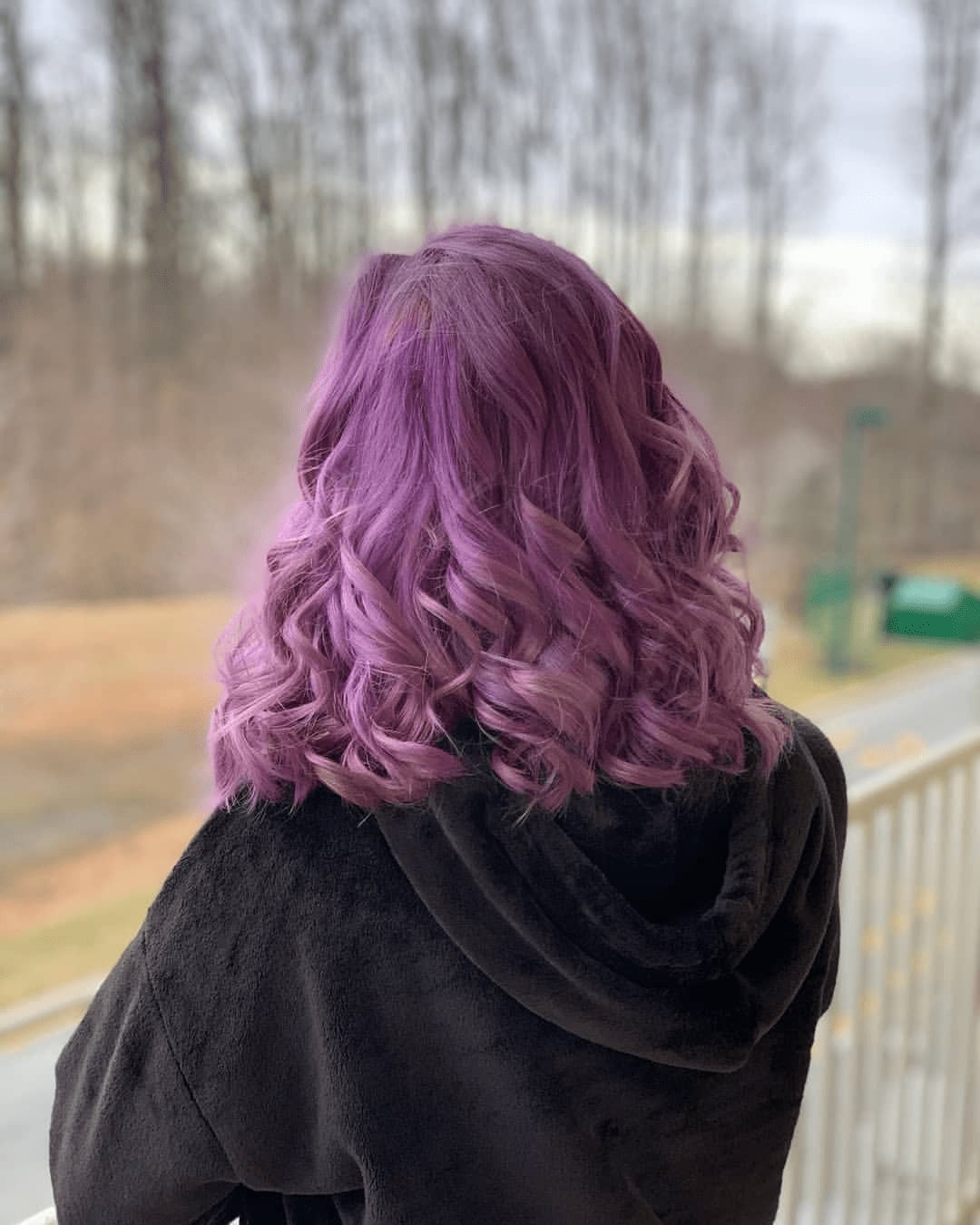 Collarbone Pastel Lavender Purple Curls — Purple Hair Dye Styles