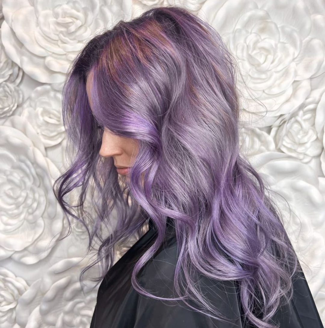 Mid-Back Lavender Purple With Lilac Highlights — Purple Hair Dye Styles