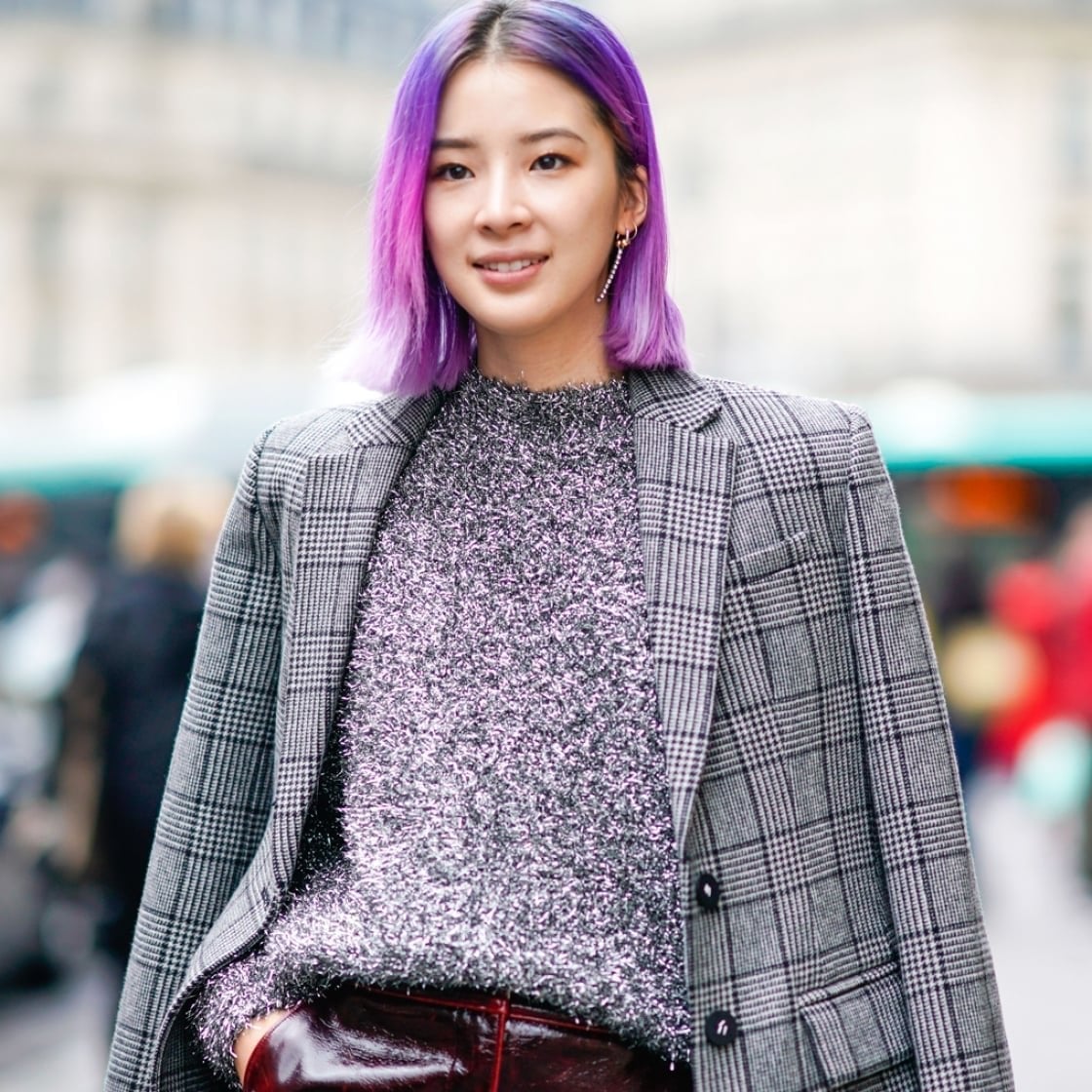 Vibrant Purple Chin Length Bob — Purple Hair Dye Styles