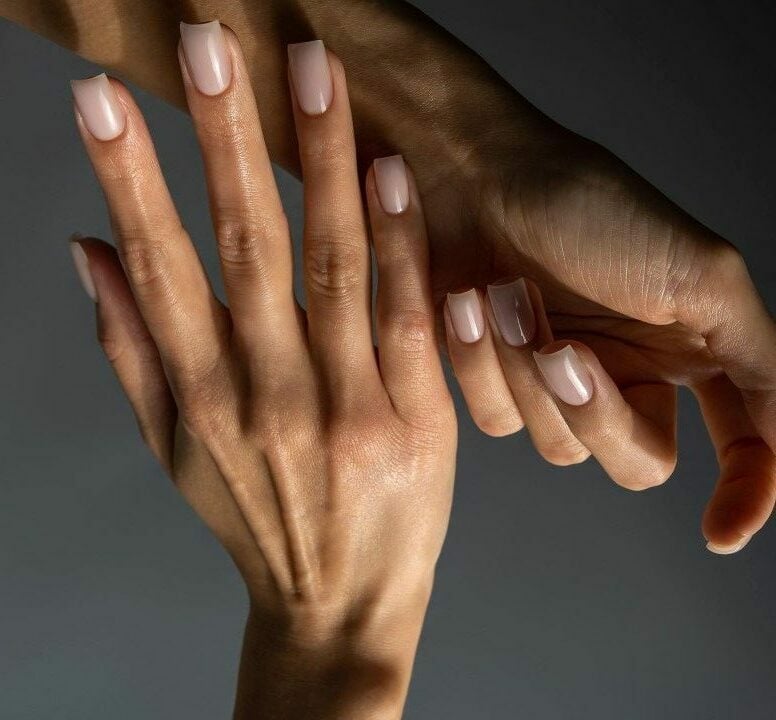 Nude French Manicure Square Almond Nails Nude French Manicure Square Almond Nails — Russian Manicure Designs