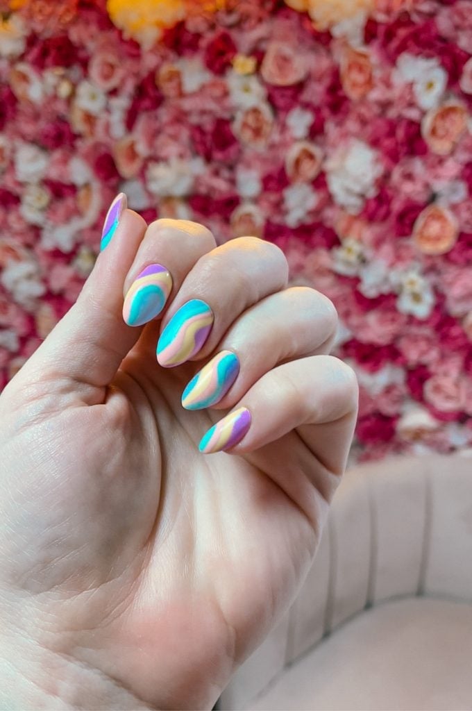 Matte Pastel Swirl Almond Nails Matte Pastel Swirl Almond Nails — Russian Manicure Designs
