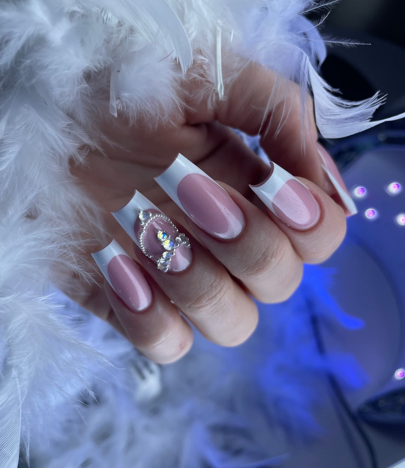 Black Bat French Tip Almond Nails Black Bat French Tip Almond Nails — Russian Manicure Designs