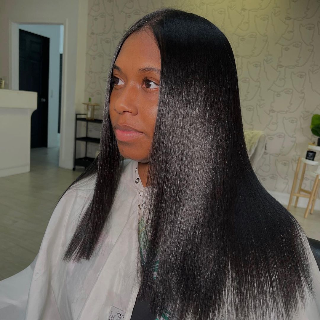 Fine Black Hair With Silk Press Shine — Silk Press Ideas